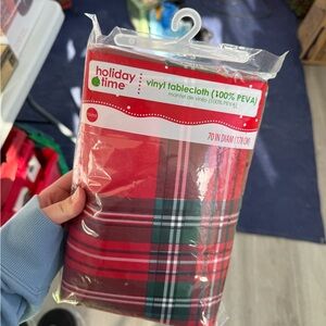 Holiday Time Festive Red and Green Plaid Tablecloth